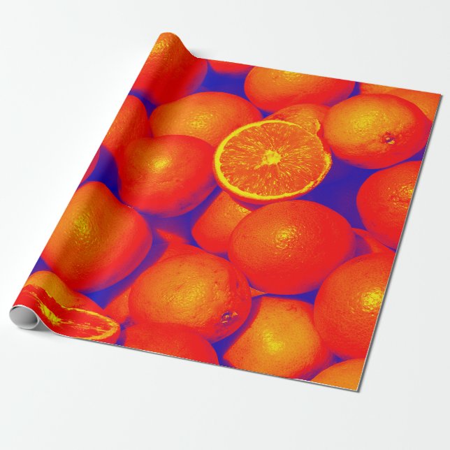 Papier Cadeau Papier d'emballage d'oranges (Déroulé)