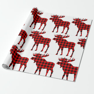 Papier Cadeau Papier d'emballage d'orignaux de plaid