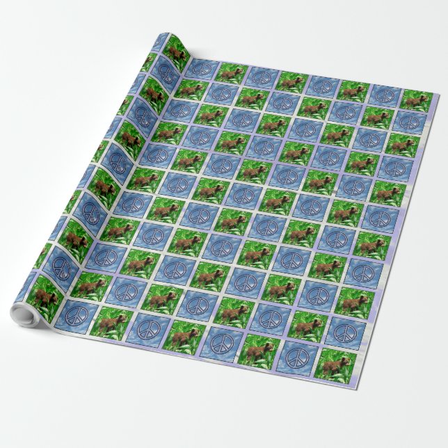 Papier Cadeau Papier d'emballage d'ours de paix (Déroulé)