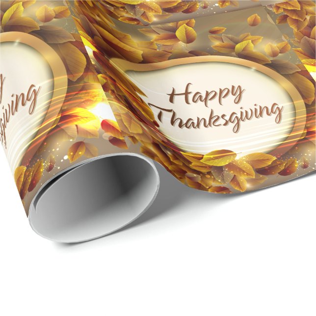 Papier Cadeau Papier d'emballage du bon thanksgiving 3 (Coin rond)