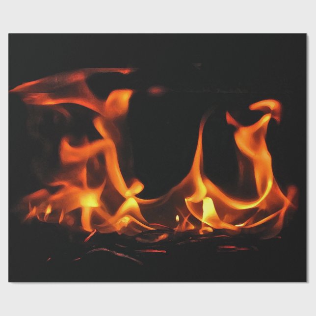 Papier Cadeau Papier d'emballage du feu de danse (Plat)