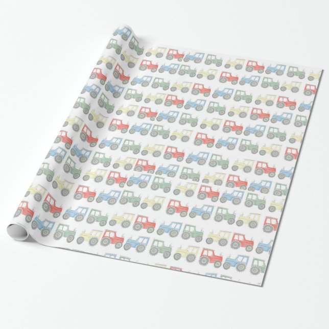 Papier Cadeau Papier d'emballage du tracteur (Déroulé)