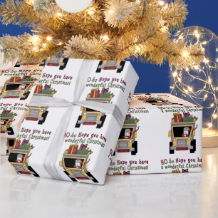 Papier Cadeau Papier d'emballage Dump Truck Père Noël Holiday