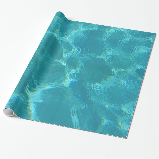 Papier Cadeau Papier d'emballage eau-eau de bleu de turquoise (Déroulé)