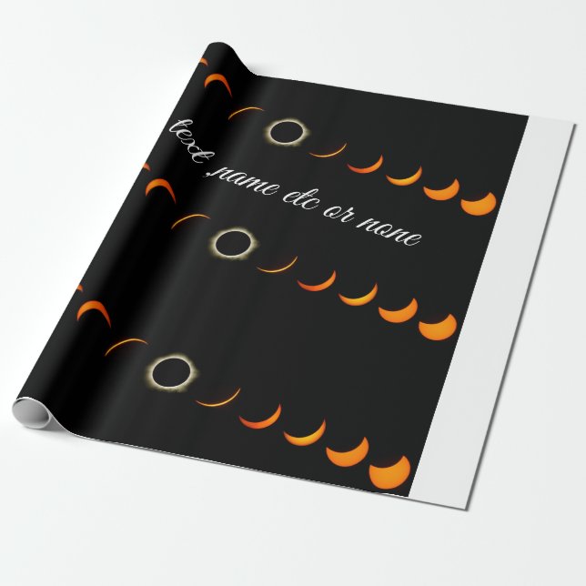 Papier Cadeau papier d'emballage éclipse solaire noir orange (Déroulé)