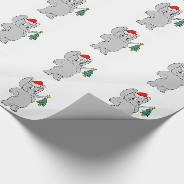 Papier Cadeau Papier d'emballage/éléphant de Père Noël (Coin)