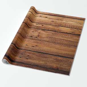 Papier Cadeau Papier d'emballage en bois élégant