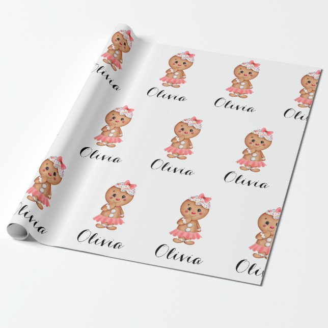 Papier Cadeau papier d'emballage en pain d'épices mignon (Déroulé)
