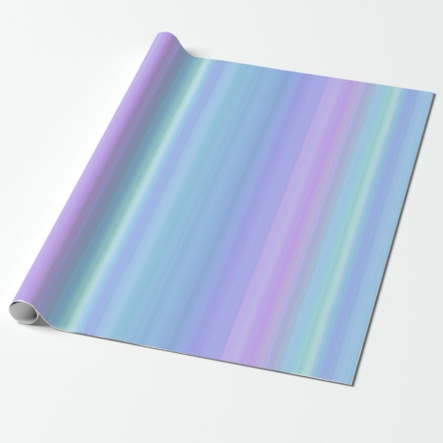 Papier Cadeau Papier d'emballage en pastel de vert bleu pourpre (Déroulé)
