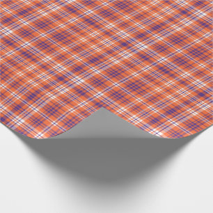 Papier Cadeau Papier d'emballage en plaid orange et violet