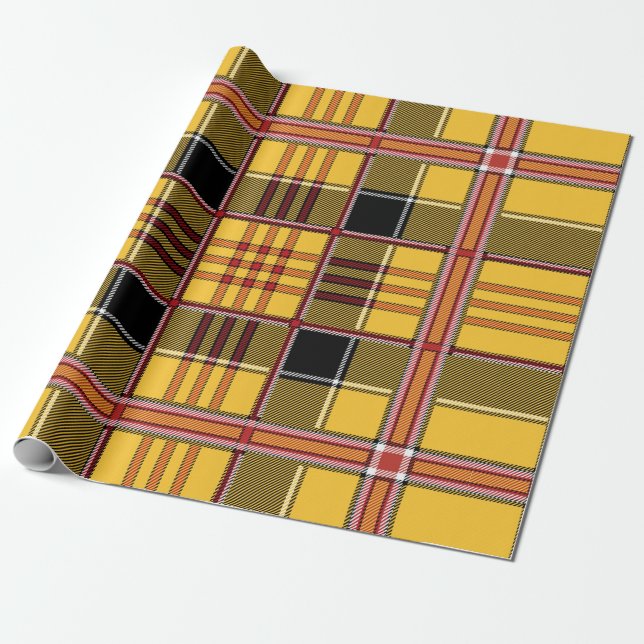 Papier Cadeau papier d'emballage en plastique jaune (Déroulé)