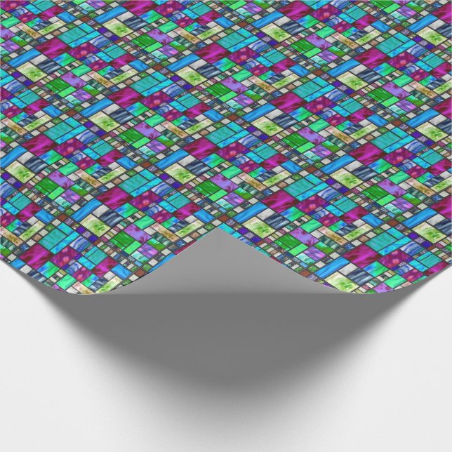 Papier Cadeau Papier d'emballage en verre souillé (Coin)
