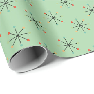 Papier Cadeau Papier d'emballage étoile du milieu du siècle