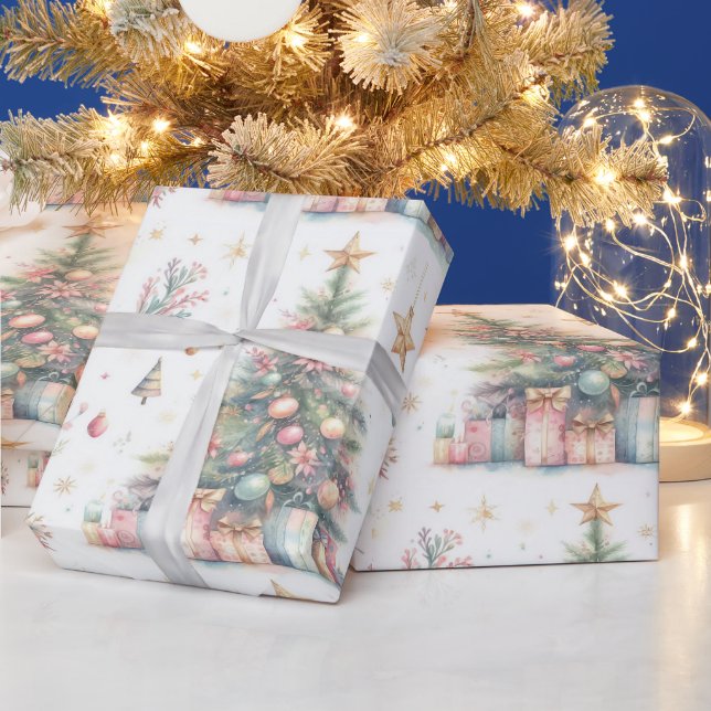 Papier Cadeau Papier d'emballage festif de Noël orné (Vacances)