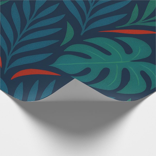 Papier Cadeau Papier d'emballage feuille tropical (Coin)