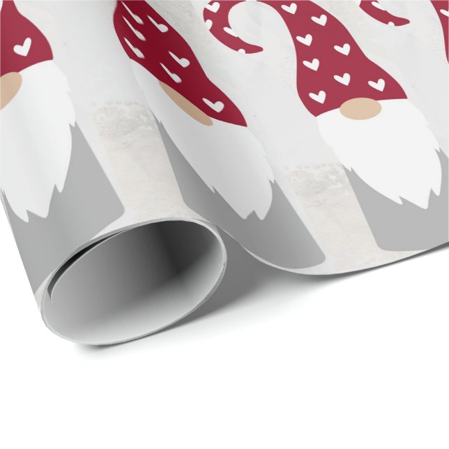 Papier Cadeau Papier d'emballage - Gnome nordique de Noël (Coin rond)