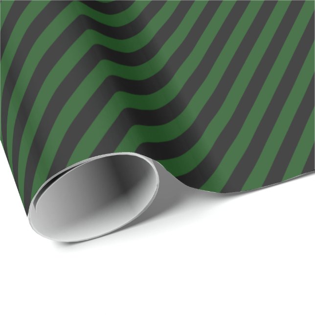 Papier Cadeau Papier d'emballage HAMbWG - Bande noire verte (Coin rond)