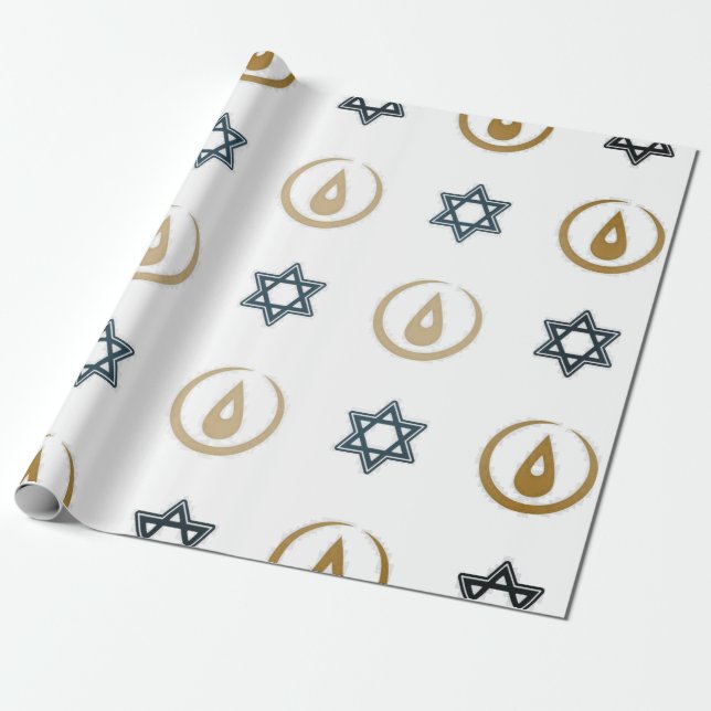 Papier Cadeau Papier d'emballage hanoukka (Déroulé)