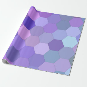 Papier Cadeau papier d'emballage hexagone violet