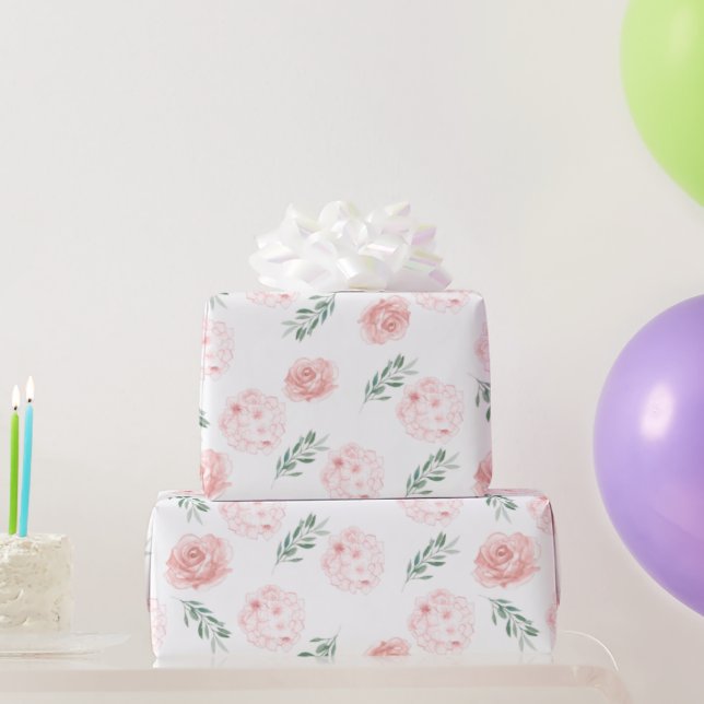 Papier Cadeau Papier d'emballage Hortensia rose (Cadeaux de fête)