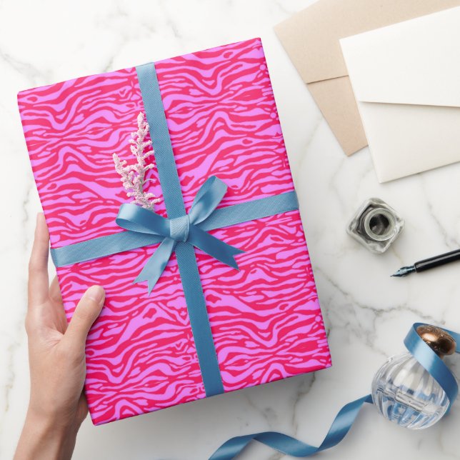 Papier Cadeau Papier d'emballage Hot Pink Tiger Stripes (Cadeaux)