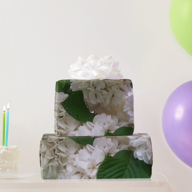 Papier Cadeau Papier d'emballage - Hydrangée blanche (Cadeaux de fête)