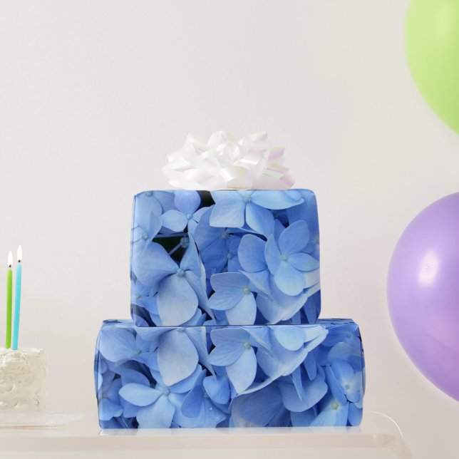 Papier Cadeau Papier d'emballage - Hydrangée bleue (Cadeaux de fête)