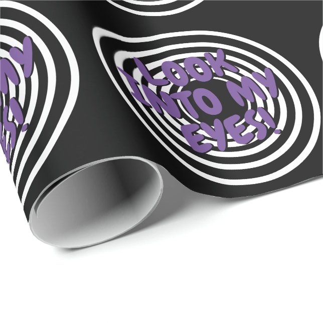 Papier Cadeau Papier d'emballage hypnotique avec cercles psychéd (Coin rond)