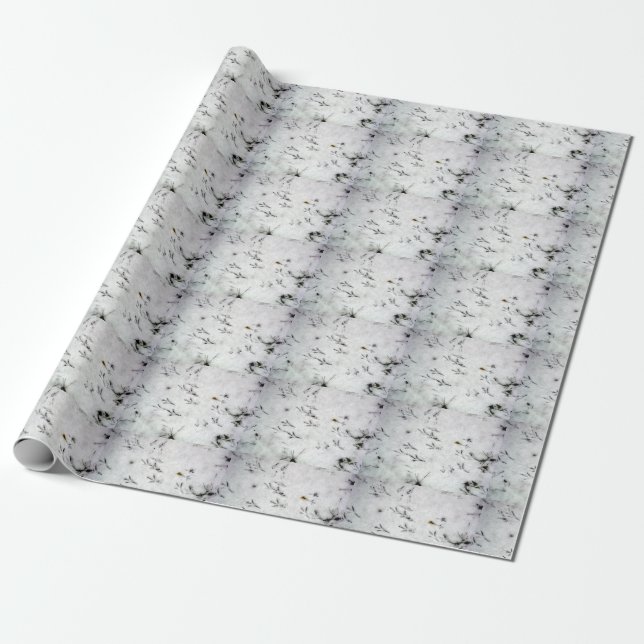 Papier Cadeau Papier d'emballage imprimé de pied d'oiseau (Déroulé)