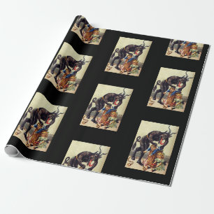 Papier Cadeau Papier d'emballage Krampus noir