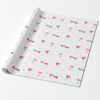 Papier Cadeau Papier d'emballage Love Heart Flower