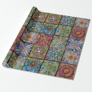 Papier Cadeau Papier d'emballage Mandala en verre tendu