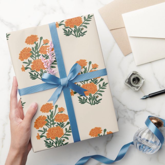 Papier Cadeau Papier d'emballage marigold beige (Cadeaux)