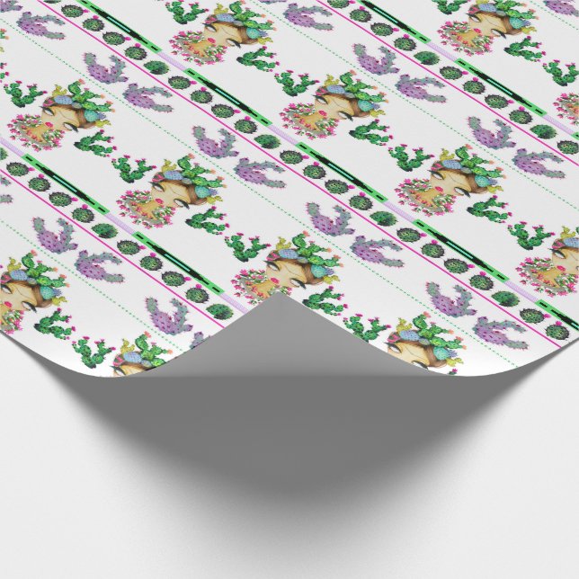 Papier Cadeau Papier d'emballage mat de cactus de Frida X, 30" x (Coin)
