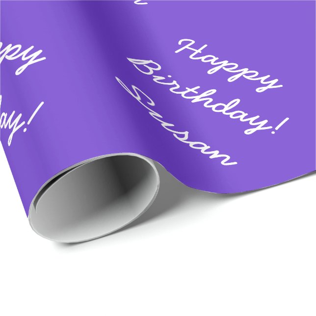 Papier Cadeau Papier d'emballage mauve| Texte personnalisé (Coin rond)