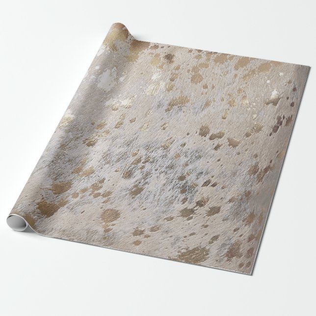 Papier Cadeau Papier d'emballage métallique en argent (Déroulé)