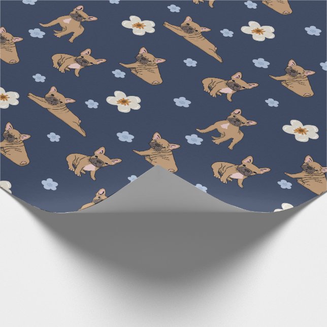 Papier Cadeau Papier d'emballage mignon de bouledogue français (Coin)