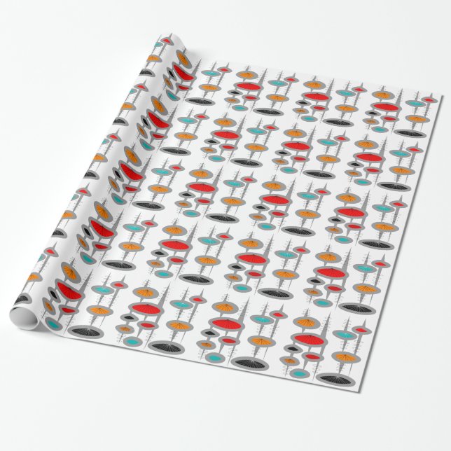 Papier Cadeau Papier d'emballage moderne du milieu du siècle #60 (Déroulé)