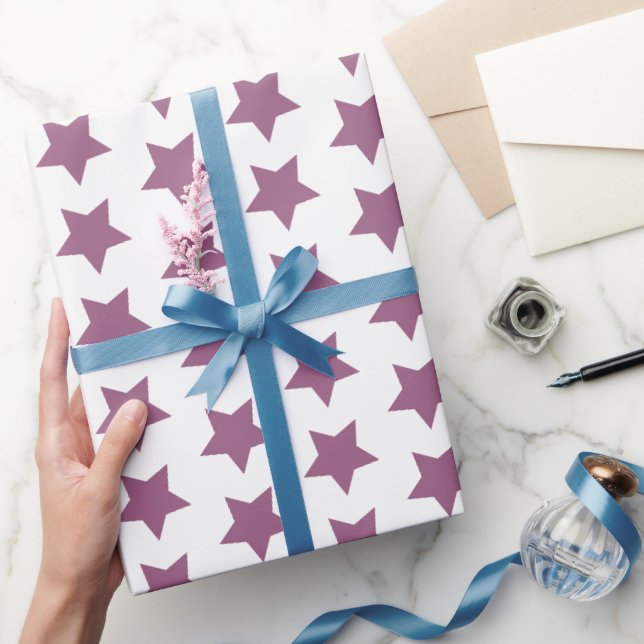 Papier Cadeau papier d'emballage motif à étoile violette (Cadeaux)