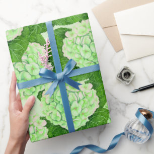 Papier Cadeau Papier d'emballage motif d'aquarelle Hydrangea