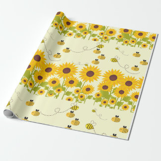 Papier Cadeau papier d'emballage motif de chaux de tournesol jau
