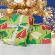 Papier d'emballage motif de fleurs flamingo coloré