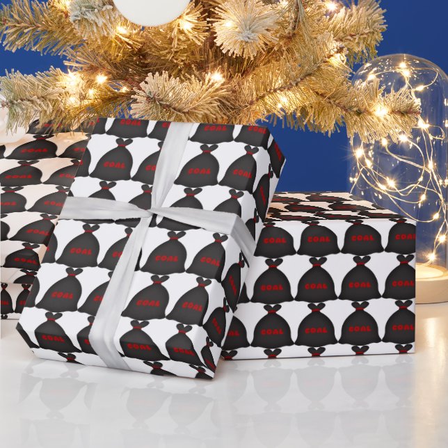 Papier Cadeau Papier d'emballage motif de sac à charbon de Noël (Vacances)