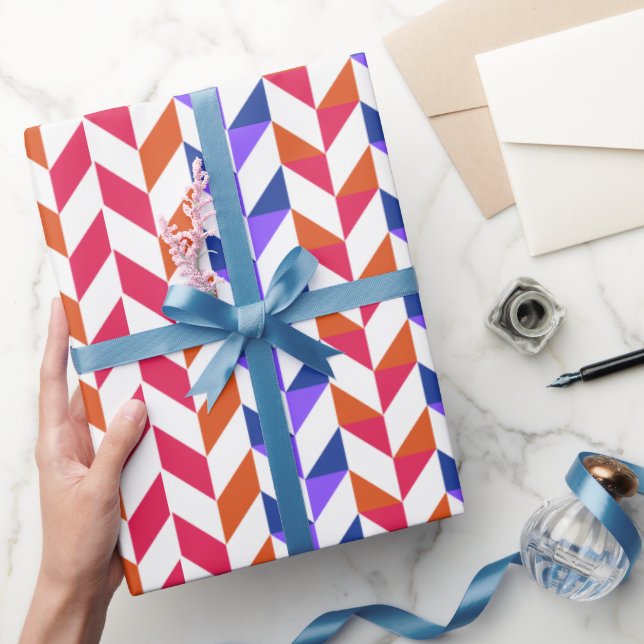 Papier Cadeau Papier d'emballage motif géométrique coloré (Cadeaux)