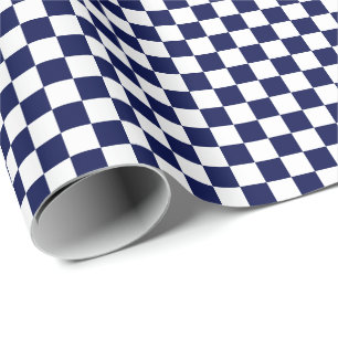 Papier Cadeau Papier d'emballage moyen de contrôles de bleu