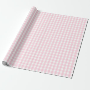 Papier Cadeau Papier d'emballage moyen de guingan rose-clair et