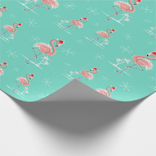 Papier Cadeau Papier d'emballage multi de Flamant rose de Noël