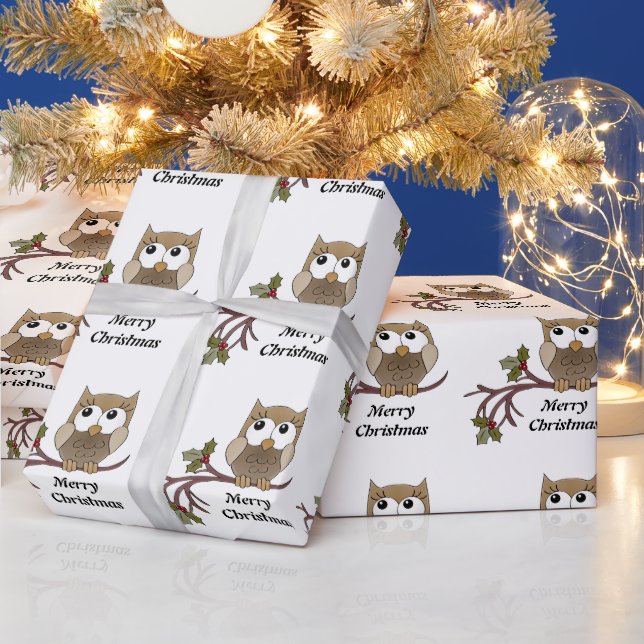 Papier Cadeau Papier d'emballage Noël Chouette (Vacances)