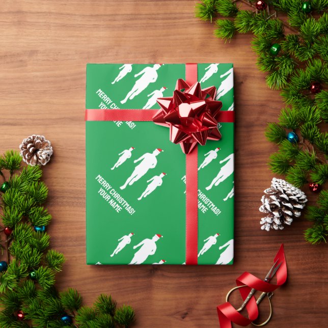 Papier Cadeau Papier d'emballage Noël Père Noël amusant pour cou (Cadeau de vacances)