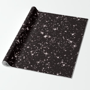 Papier Cadeau papier d'emballage noir de nuit étoiles